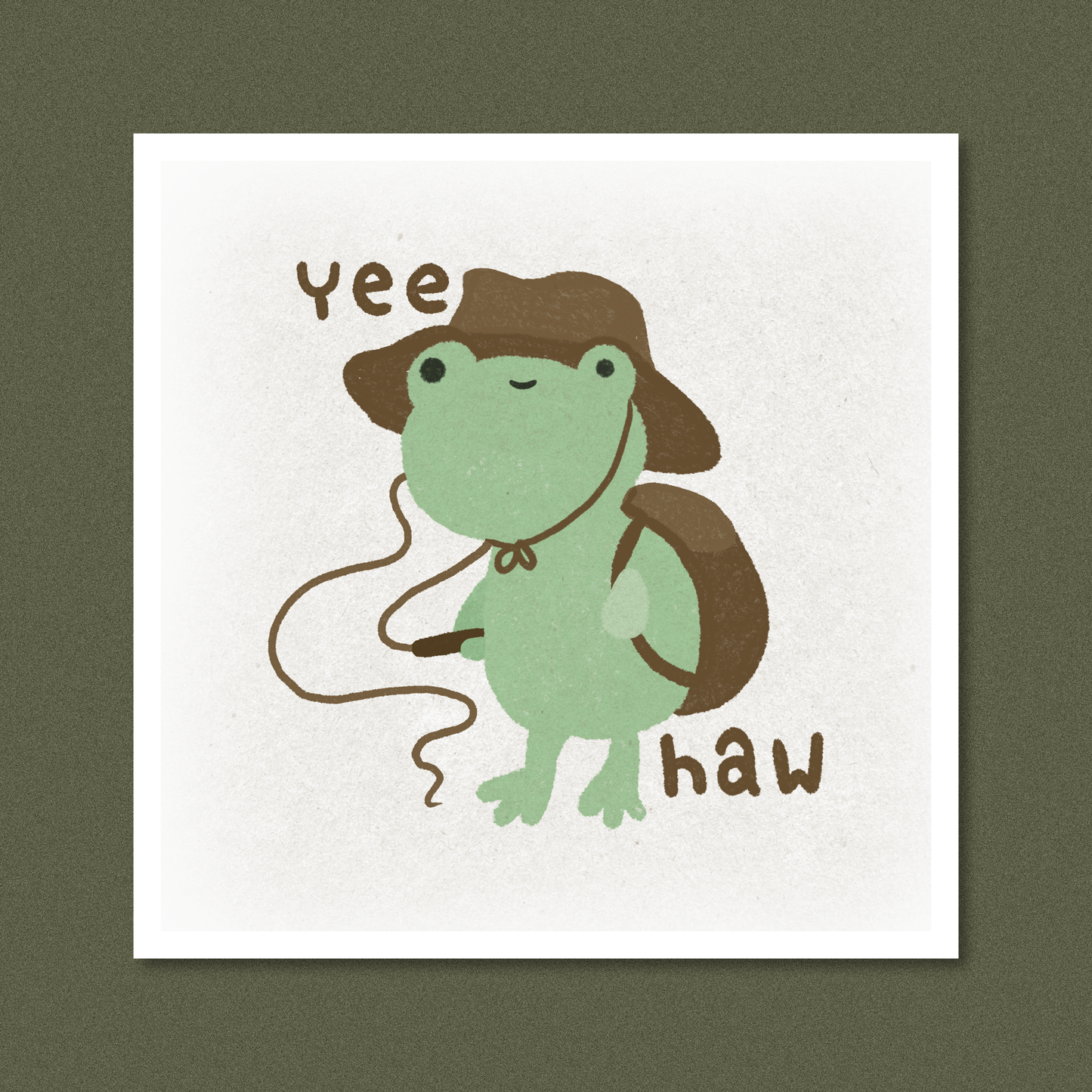 Yee Haw Froggy 200mm Square Print